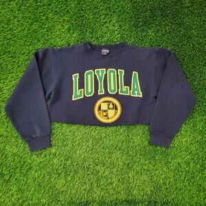VTG Jansport Loyola University Maryland Cropped Sweatshirt Womens Large USA Made